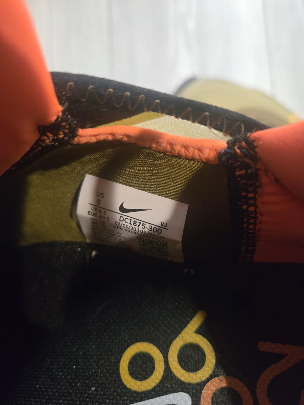 Nike Womens's Olive Green & Neon Orange Air-Style Sneakers - Picture 3 of 5